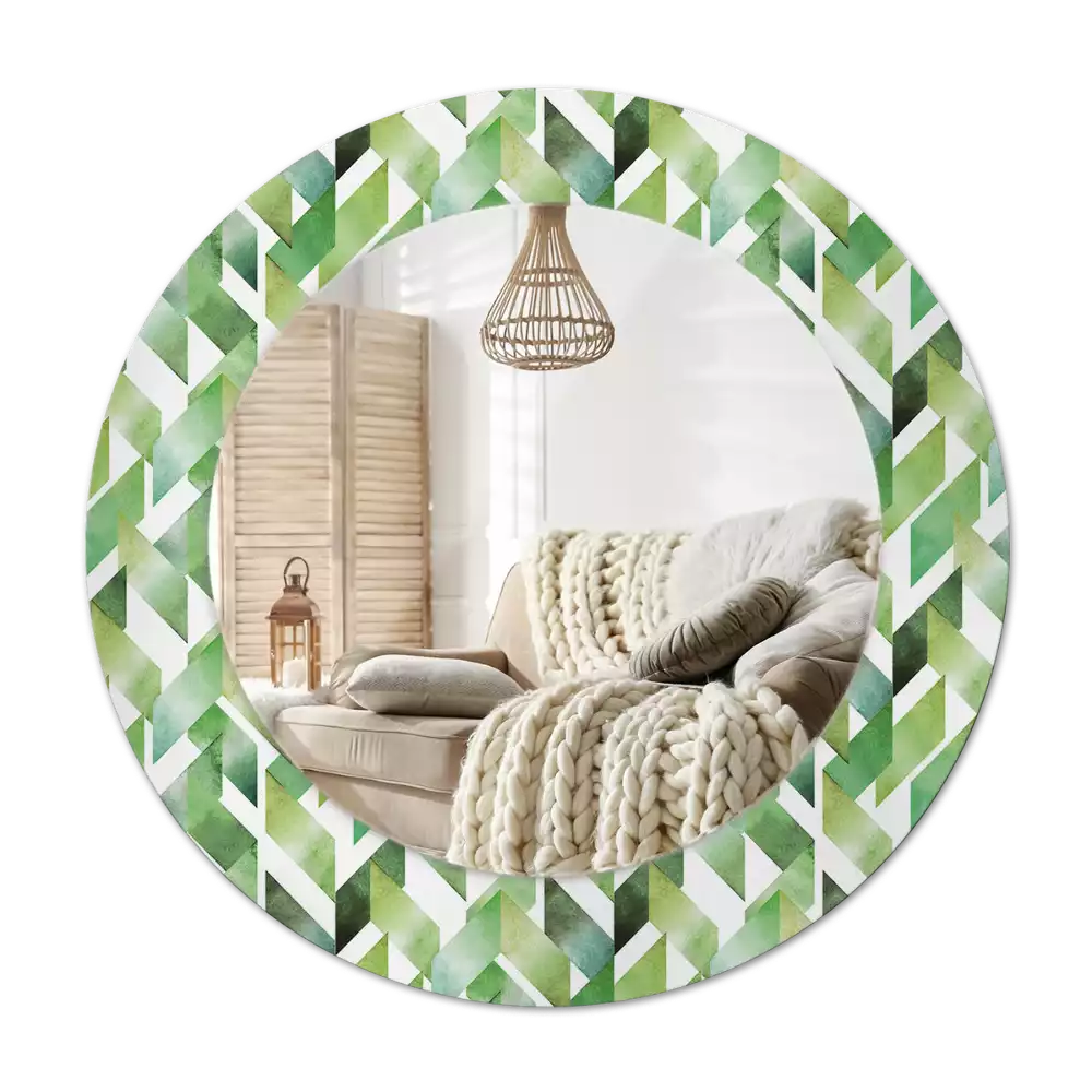 Espelho redondo decorativo Espinha de peixe