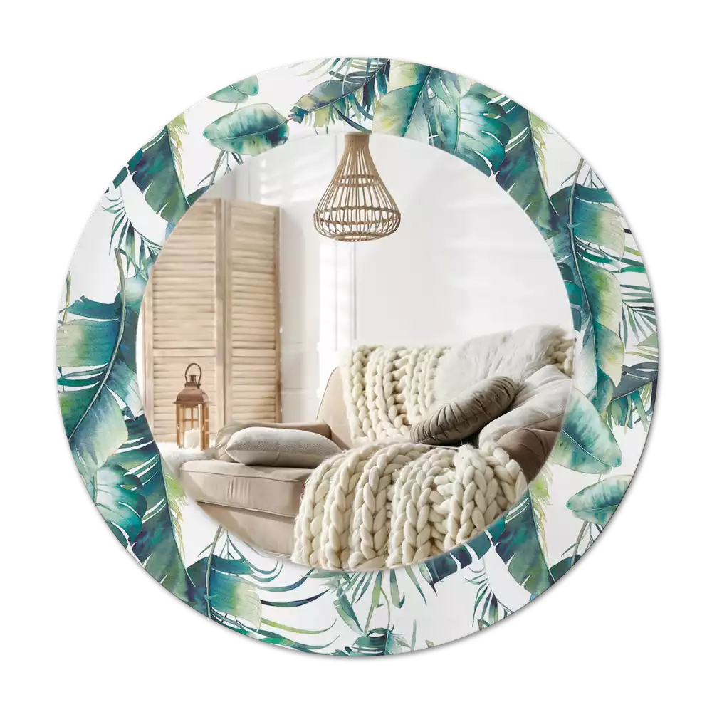 Espelho redondo decorativo Folhas