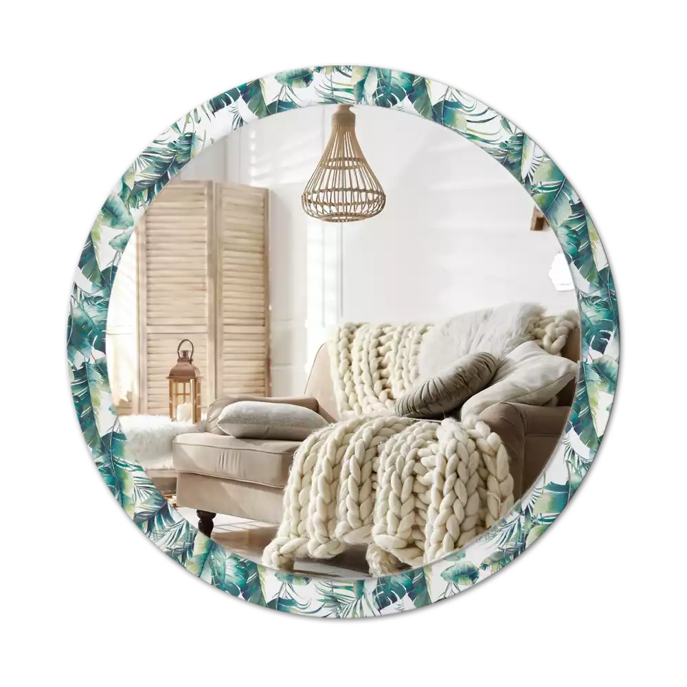 Espelho redondo decorativo Folhas