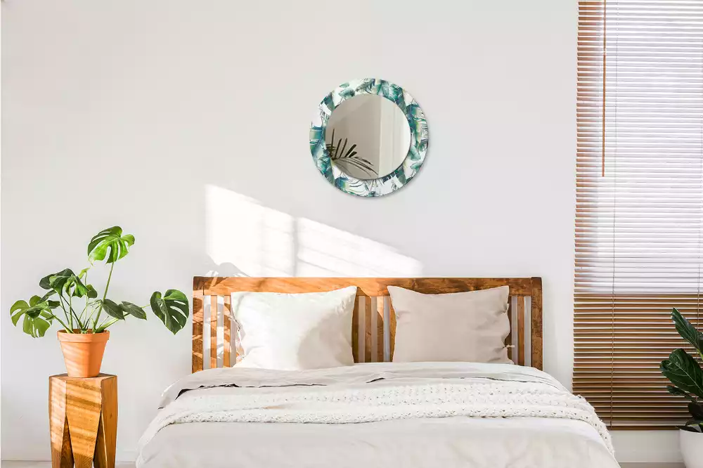 Espelho redondo decorativo Folhas