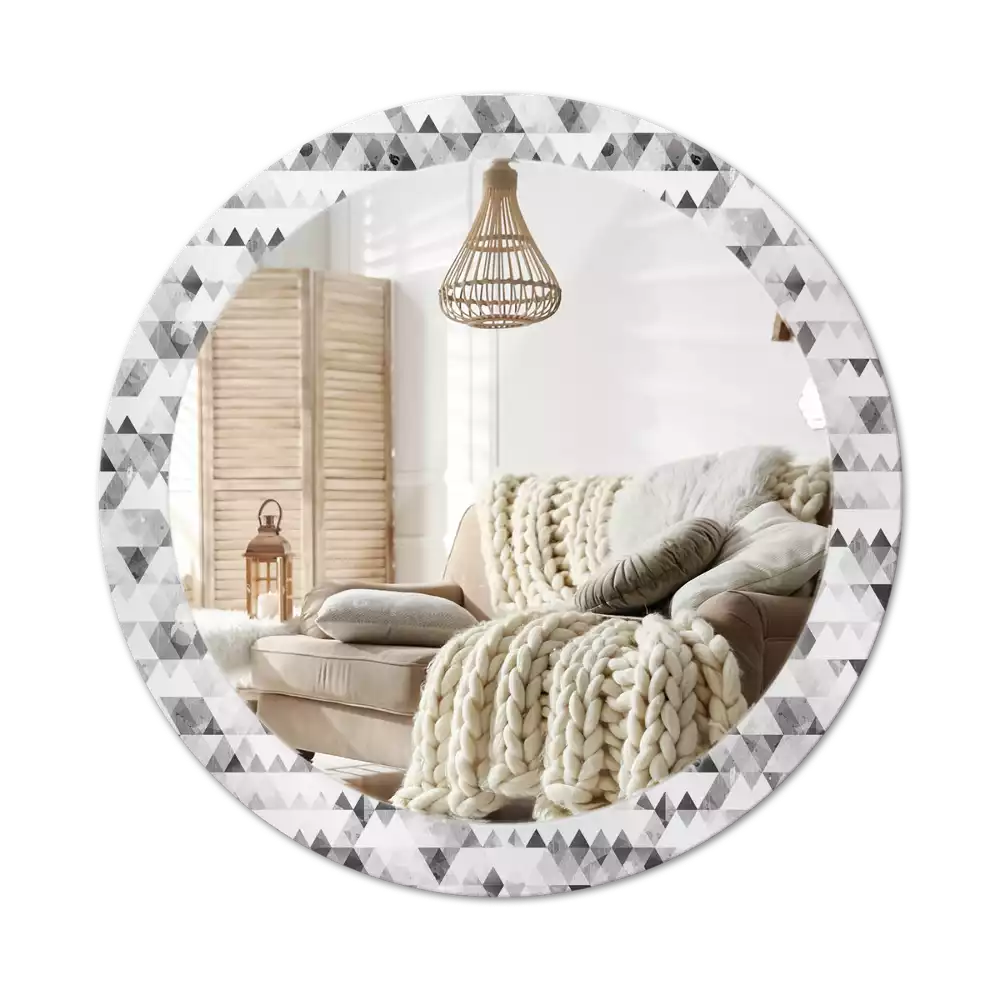 Espelho decorativo redondo Triângulos