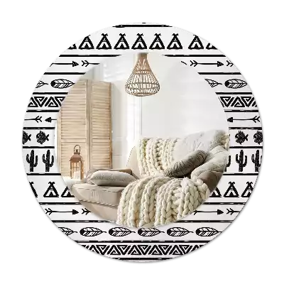 Espelho decorativo redondo Boho minimalista