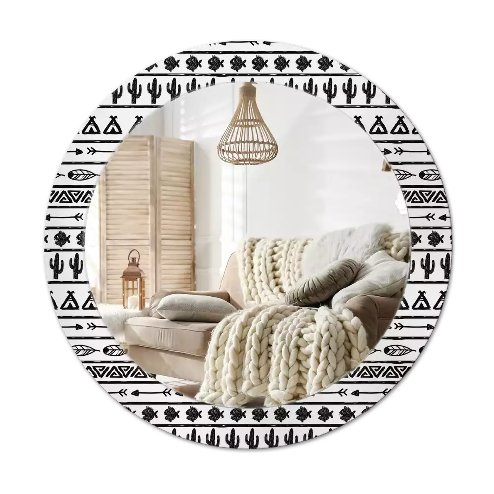 Espelho decorativo redondo Boho minimalista