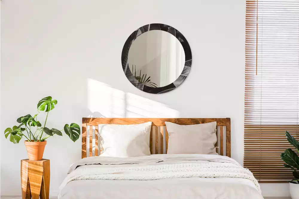 Espelho redondo decorativo Palmeiras tropicais