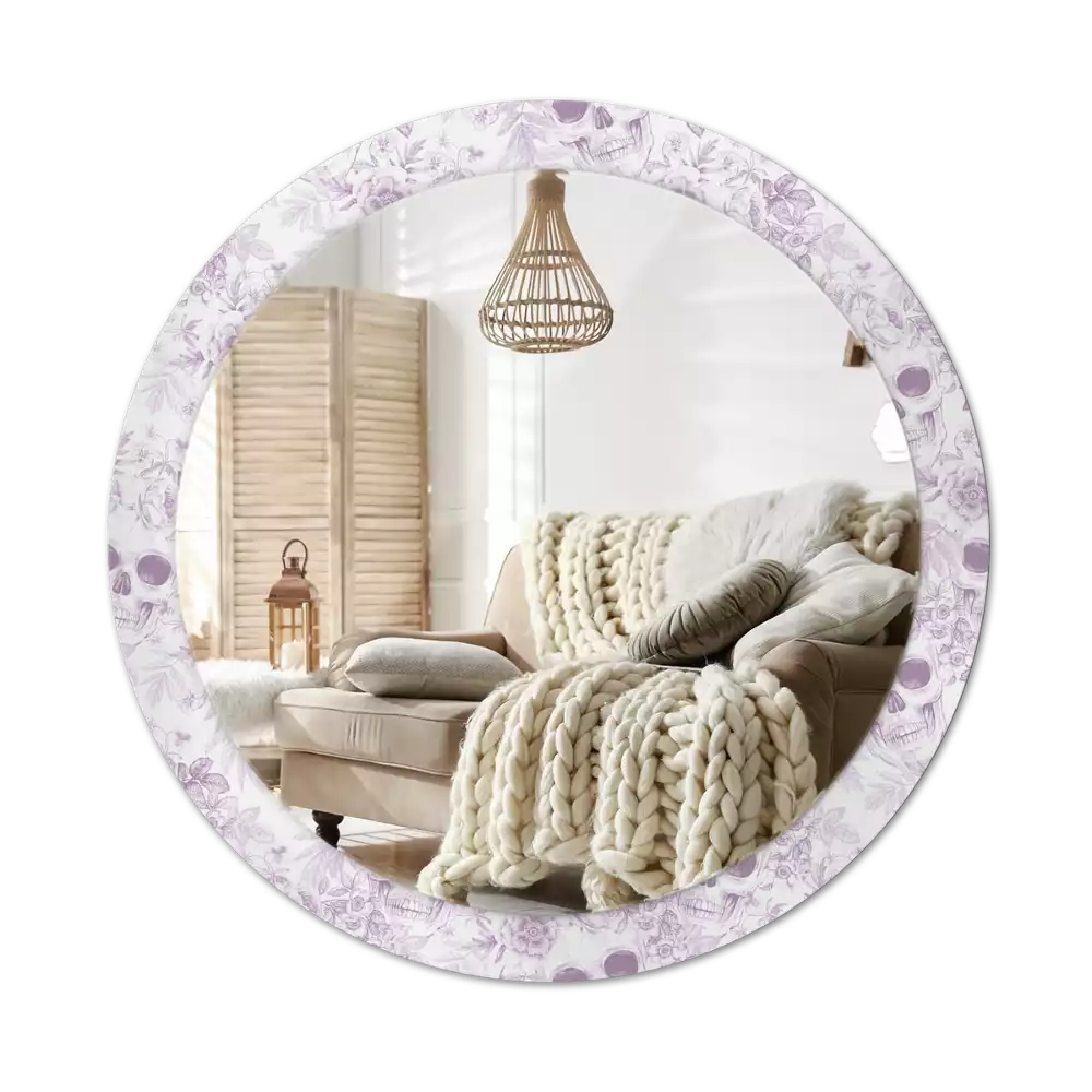 Espelho redondo decorativo Caveiras