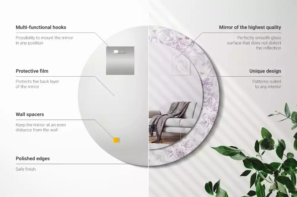 Espelho redondo decorativo Caveiras