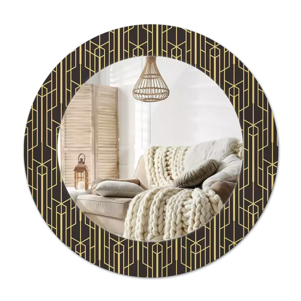 Espelho redondo decorativo Geometria vintage