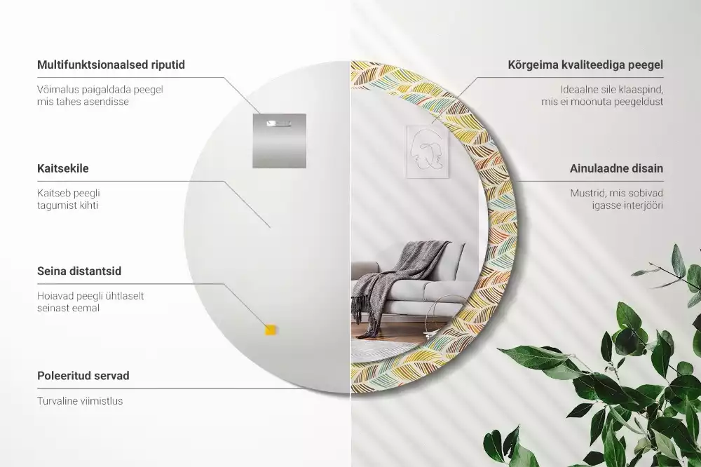 Espelho decorativo redondo Resumo