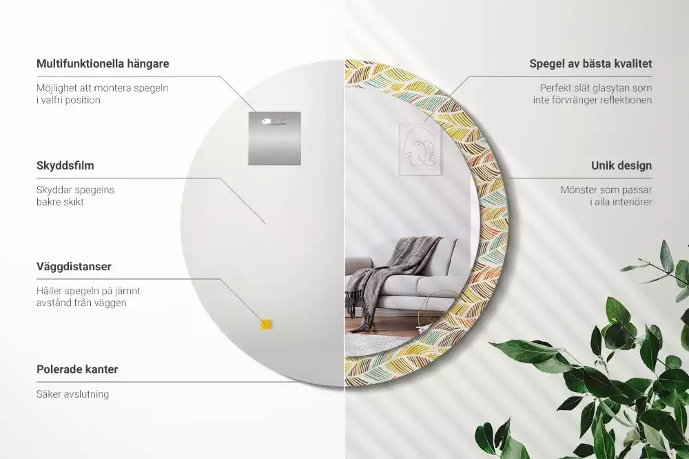 Espelho decorativo redondo Resumo