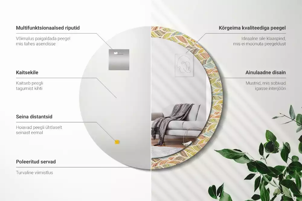 Espelho decorativo redondo Resumo