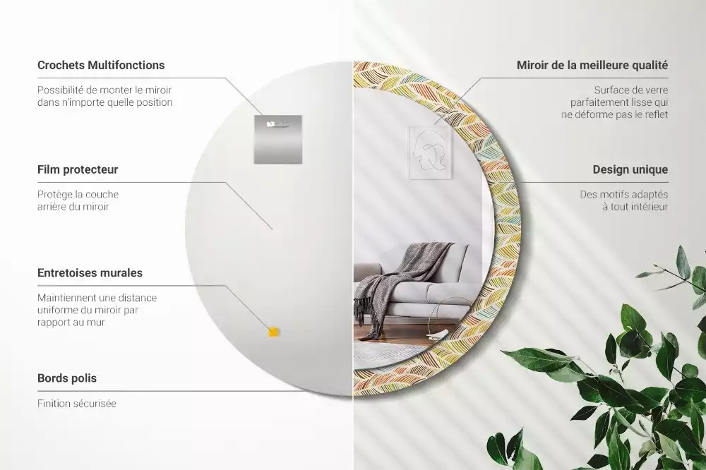 Espelho decorativo redondo Resumo