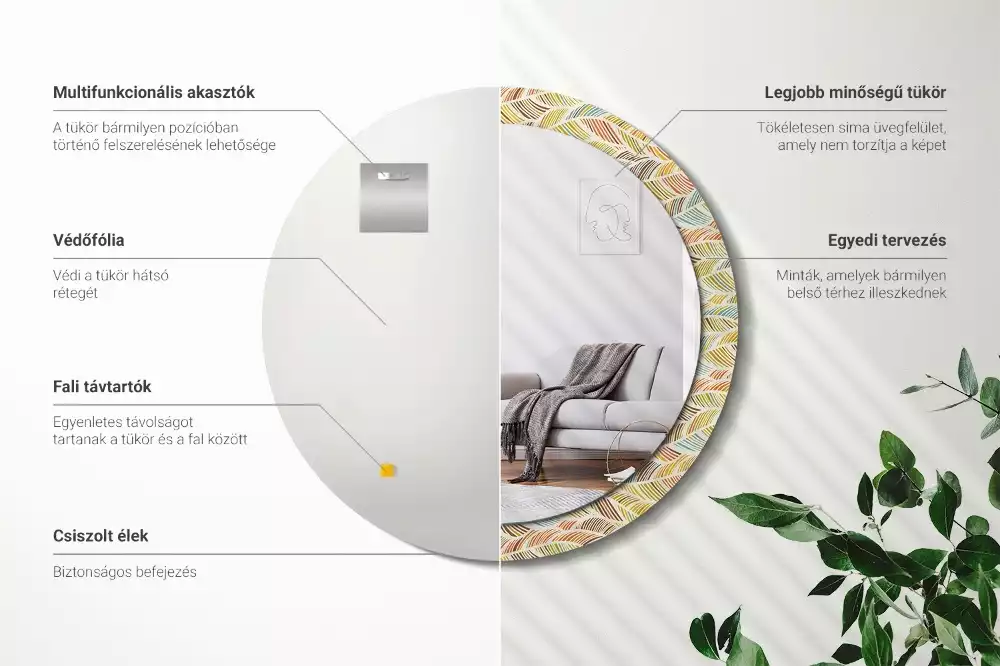 Espelho decorativo redondo Resumo