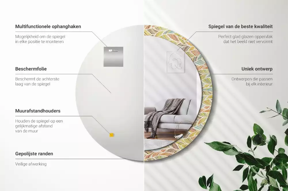 Espelho decorativo redondo Resumo