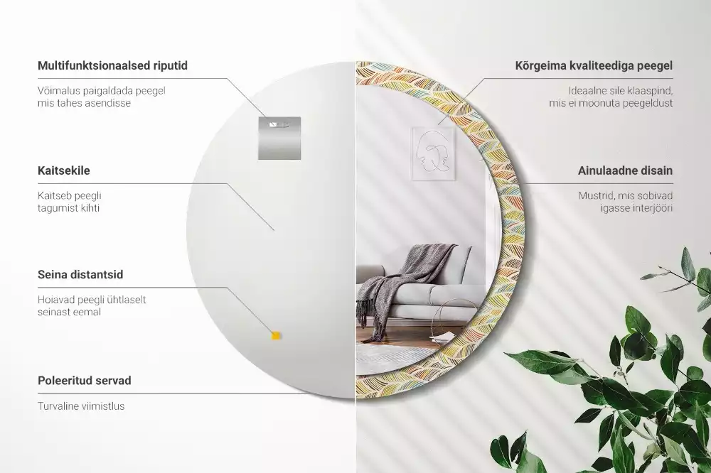 Espelho decorativo redondo Resumo