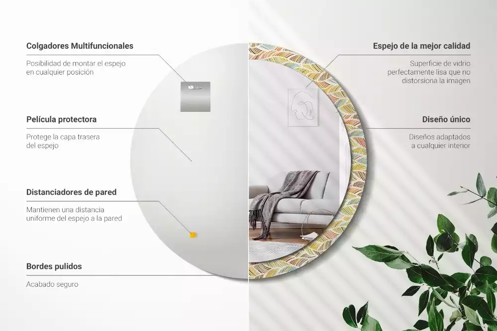 Espelho decorativo redondo Resumo