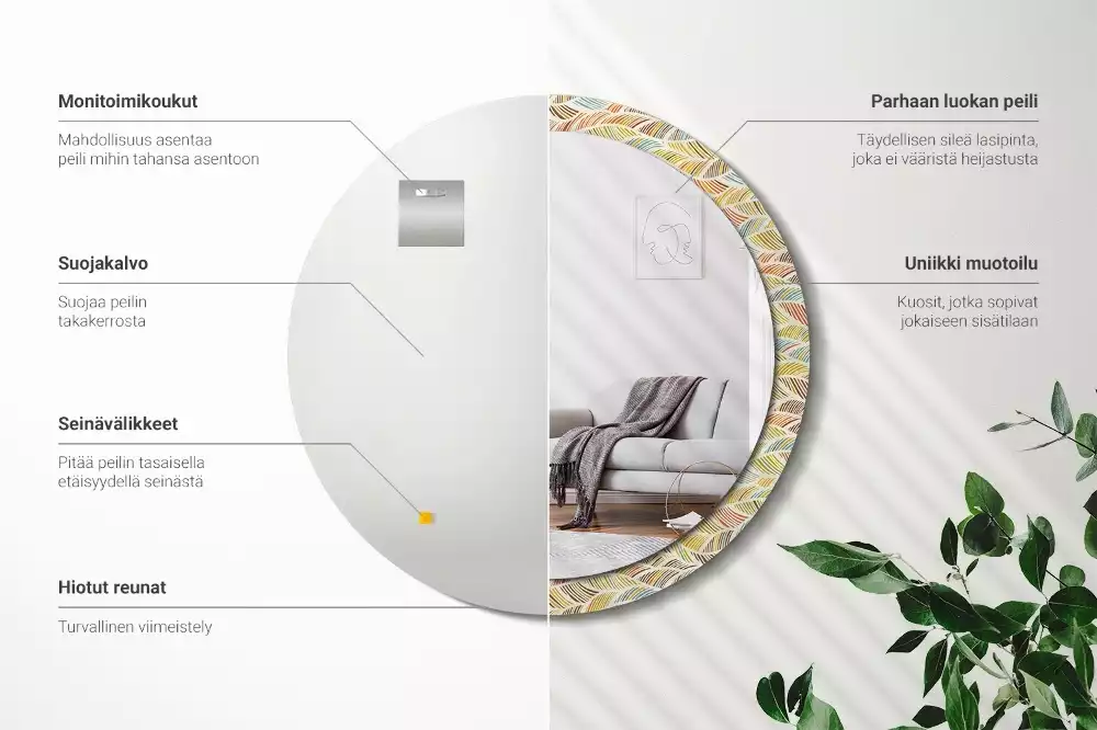 Espelho decorativo redondo Resumo