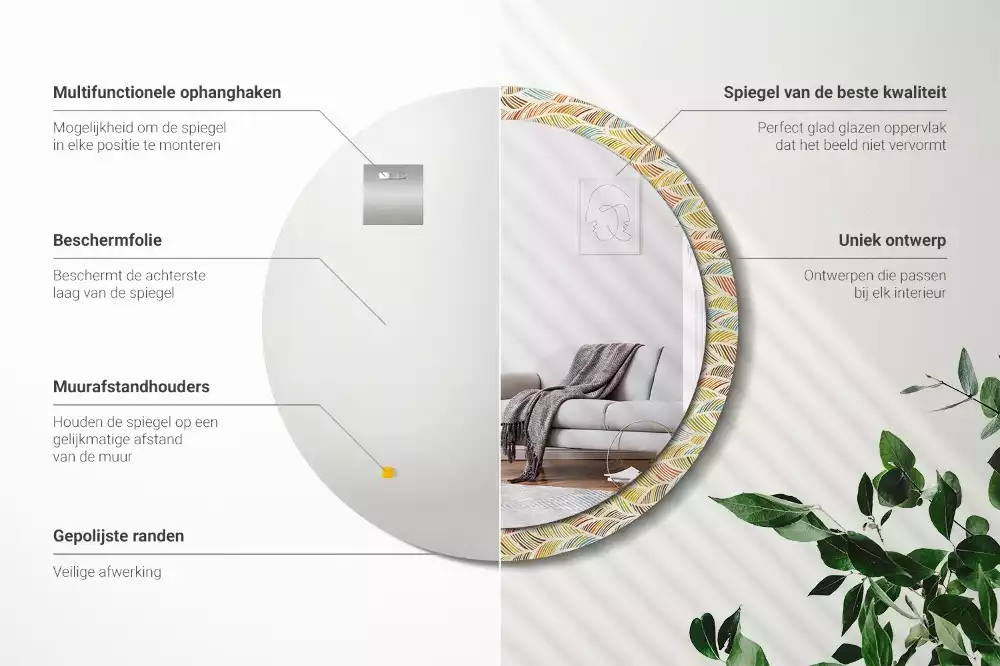 Espelho decorativo redondo Resumo