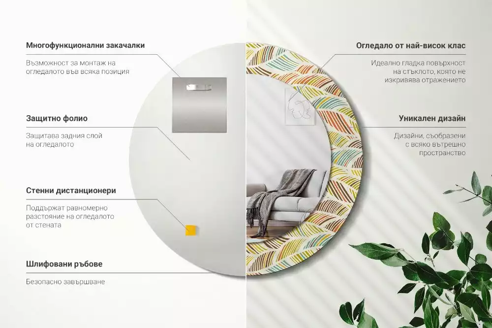 Espelho decorativo redondo Resumo