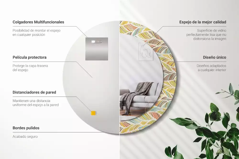 Espelho decorativo redondo Resumo