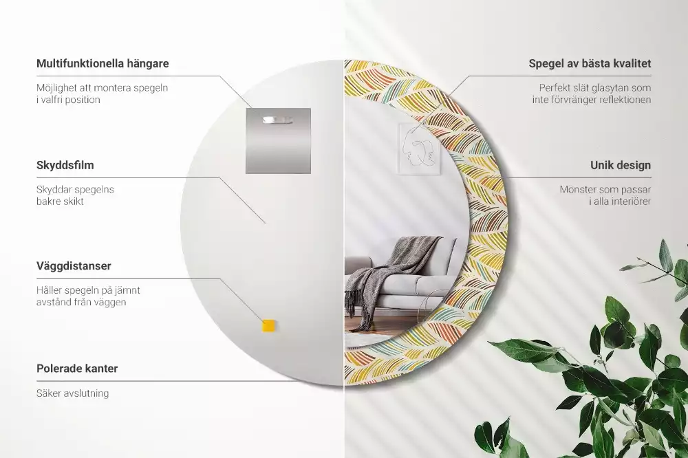 Espelho decorativo redondo Resumo