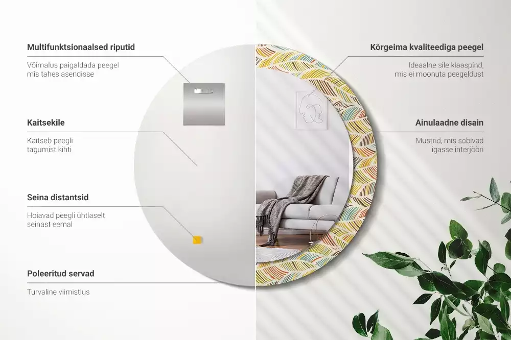 Espelho decorativo redondo Resumo