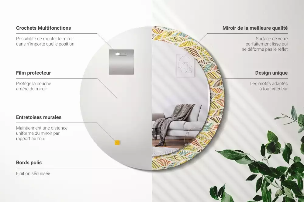 Espelho decorativo redondo Resumo