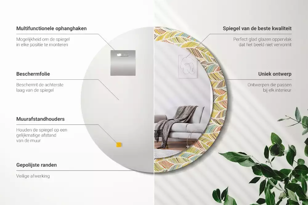 Espelho decorativo redondo Resumo