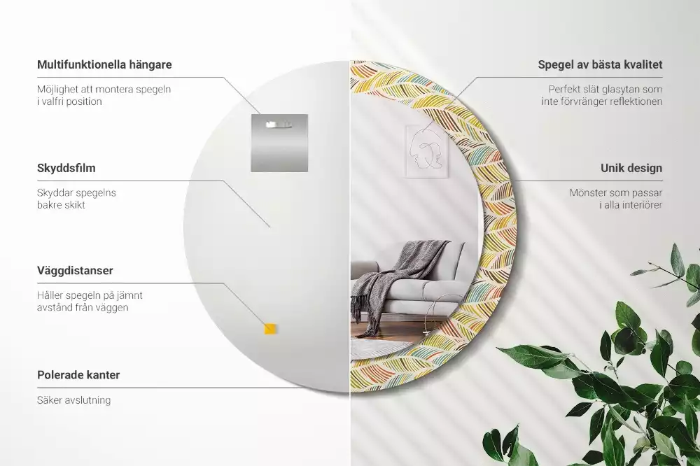 Espelho decorativo redondo Resumo