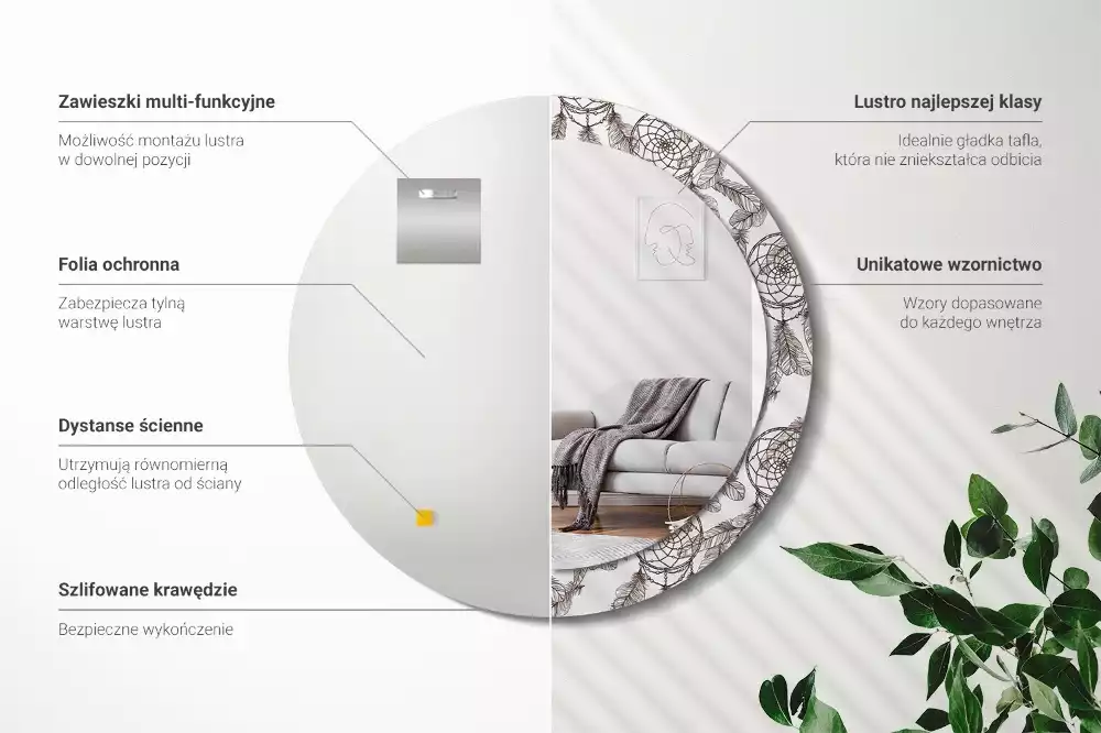 Espelho redondo decorativo Apanhador de Sonhos