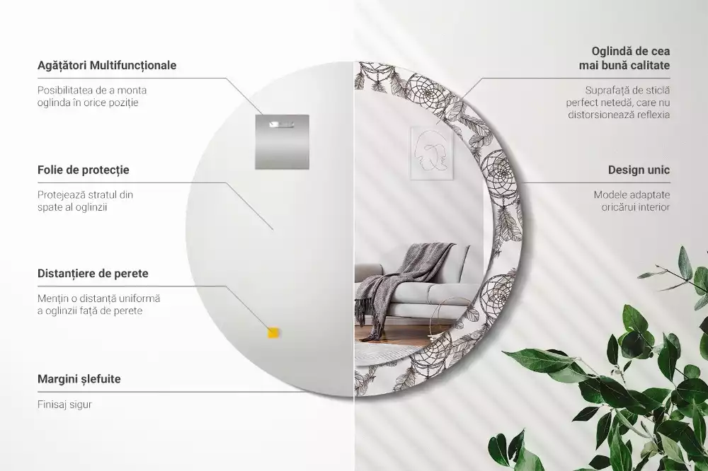 Espelho redondo decorativo Apanhador de Sonhos