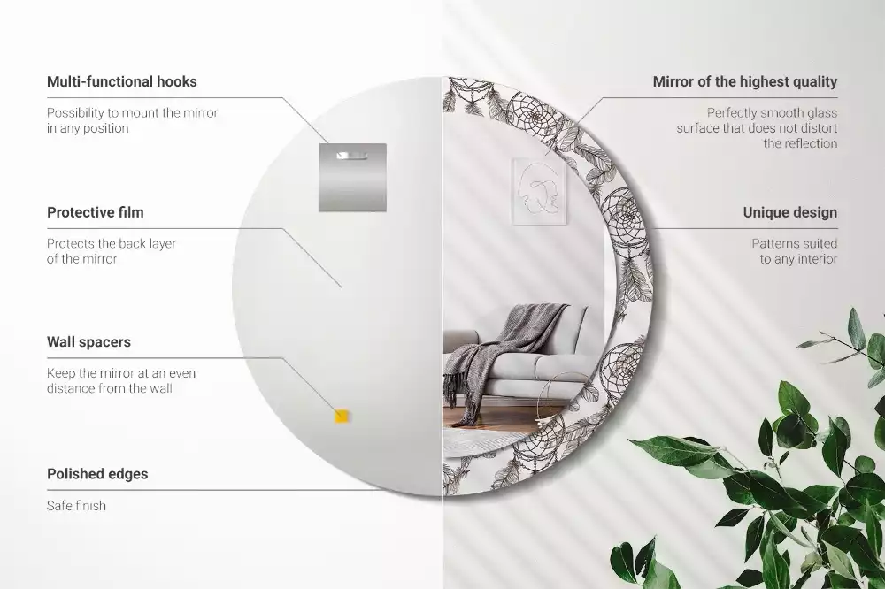 Espelho redondo decorativo Apanhador de Sonhos