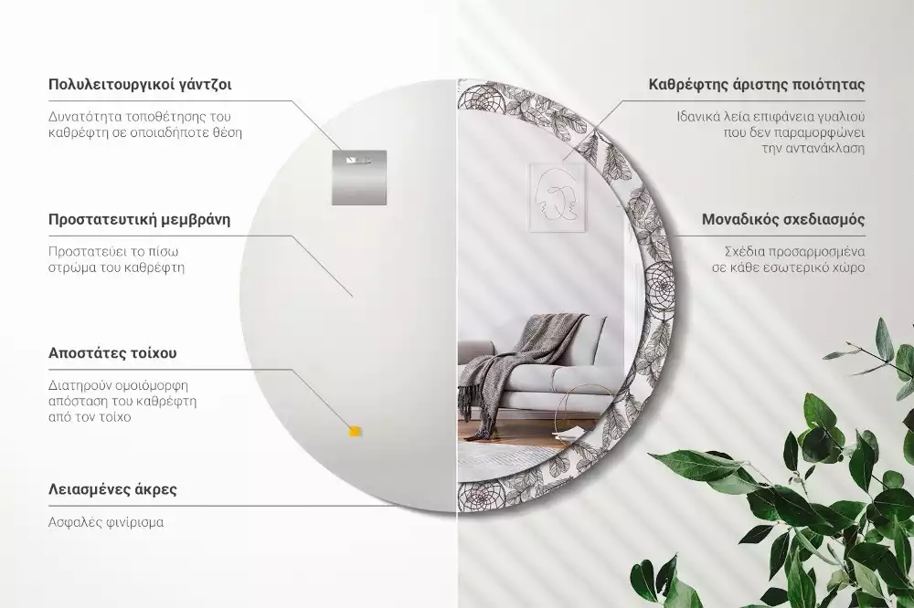 Espelho redondo decorativo Apanhador de Sonhos