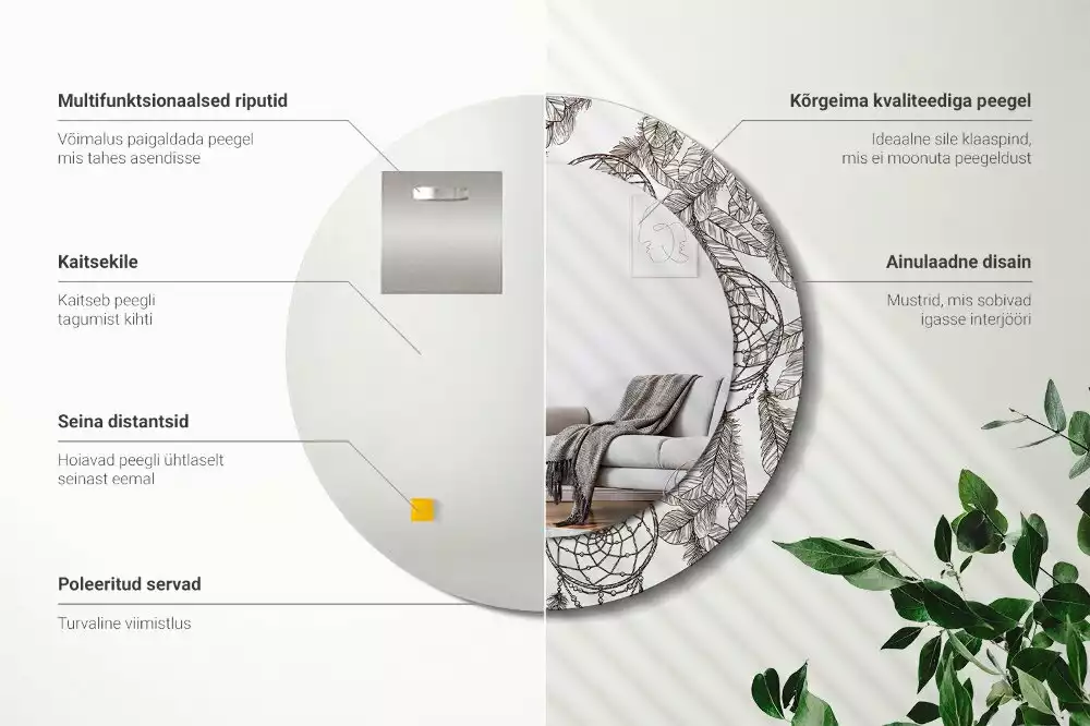 Espelho redondo decorativo Apanhador de Sonhos