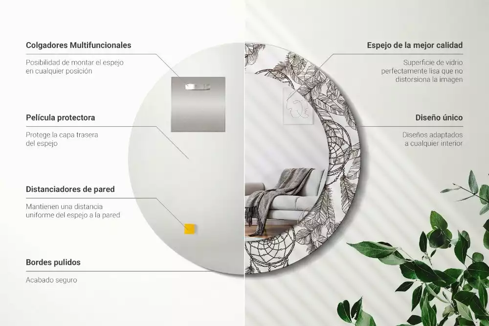 Espelho redondo decorativo Apanhador de Sonhos