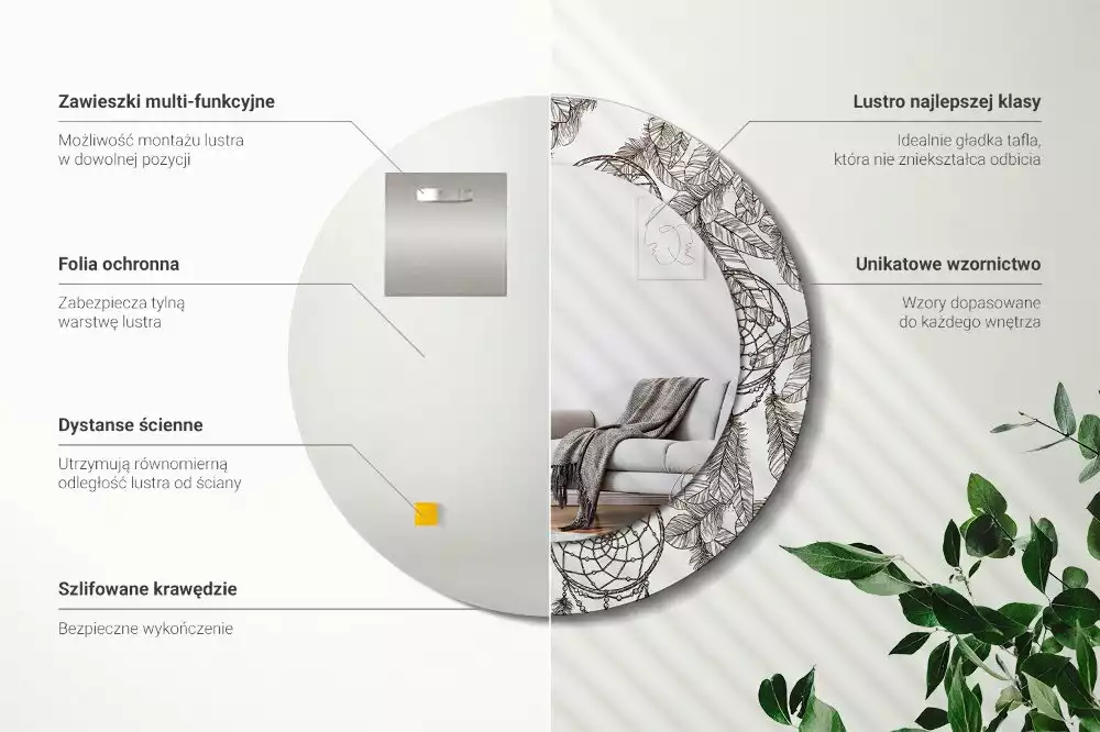 Espelho redondo decorativo Apanhador de Sonhos