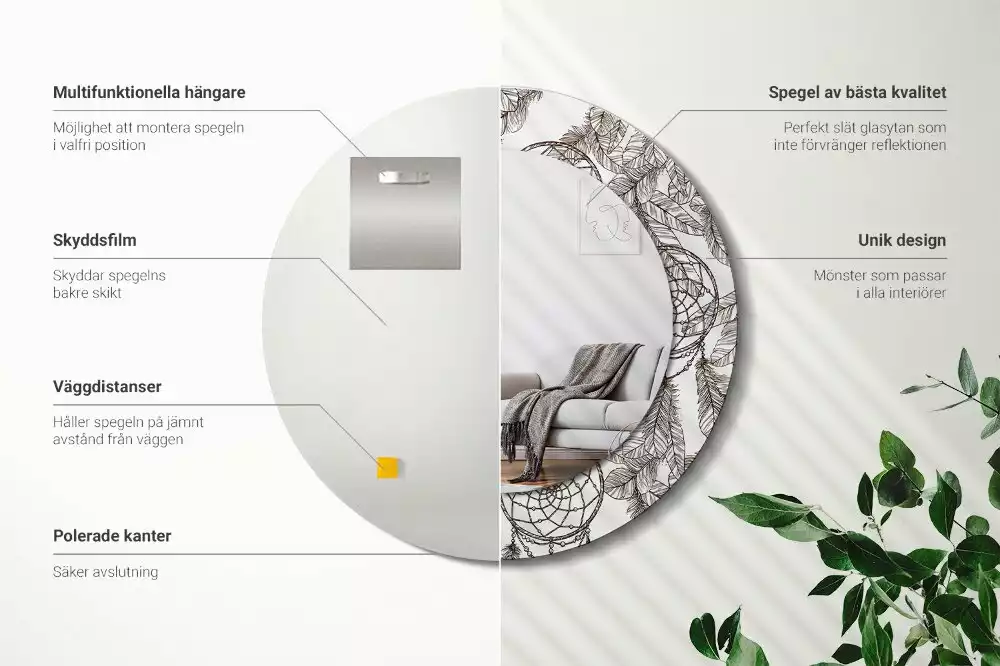 Espelho redondo decorativo Apanhador de Sonhos