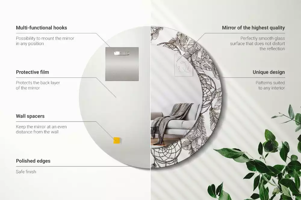 Espelho redondo decorativo Apanhador de Sonhos