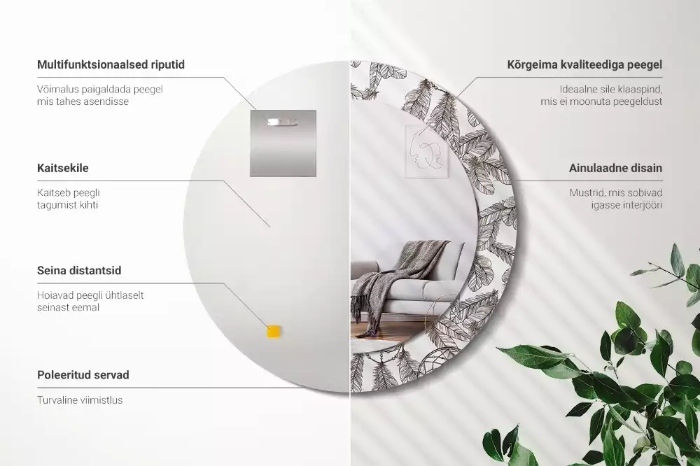 Espelho redondo decorativo Apanhador de Sonhos