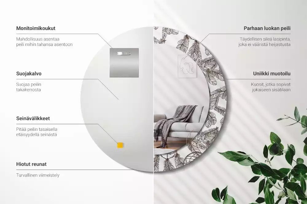 Espelho redondo decorativo Apanhador de Sonhos