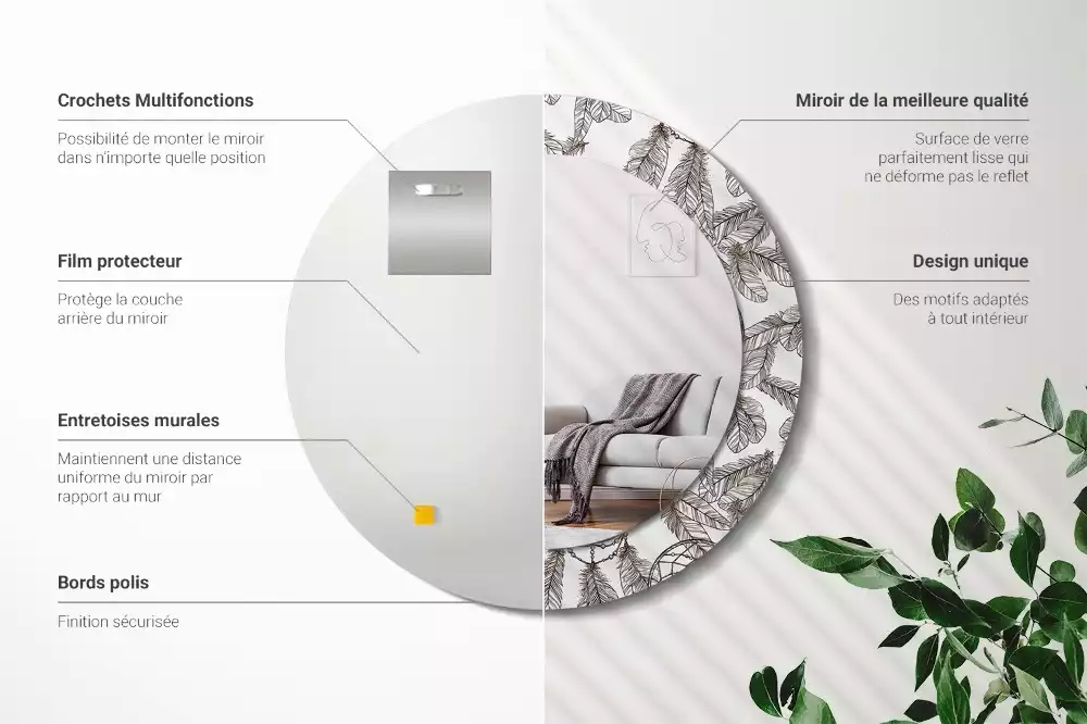 Espelho redondo decorativo Apanhador de Sonhos