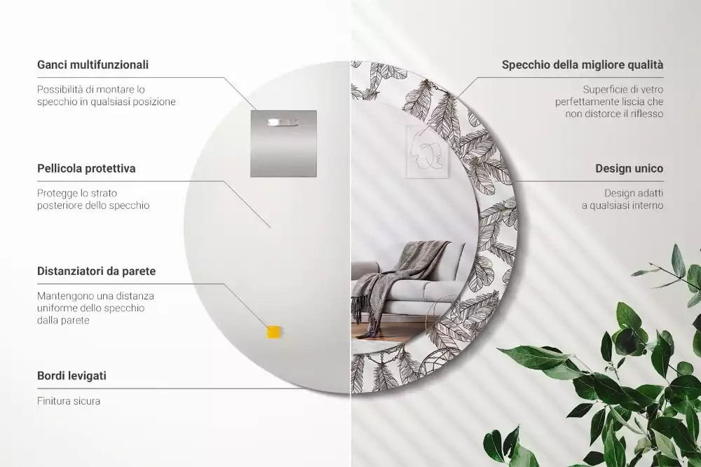 Espelho redondo decorativo Apanhador de Sonhos