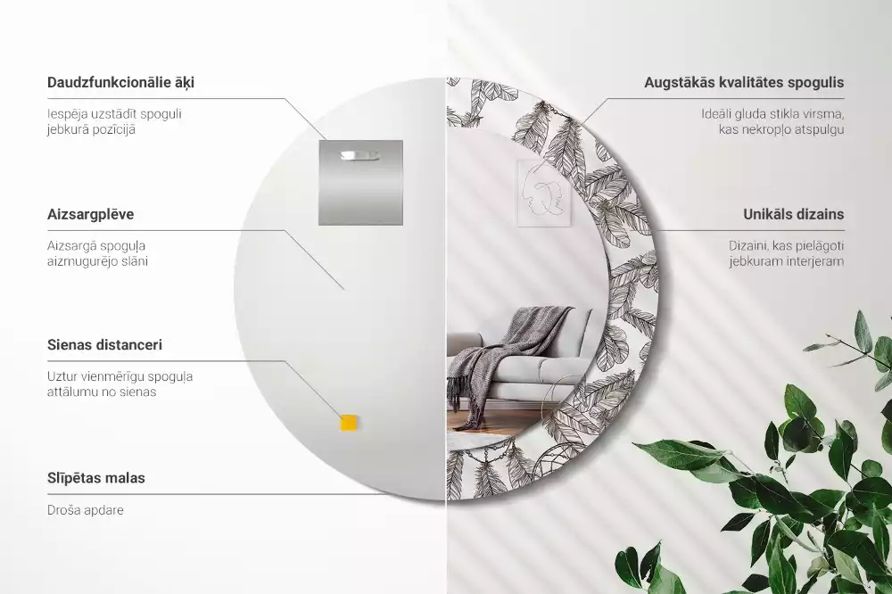 Espelho redondo decorativo Apanhador de Sonhos