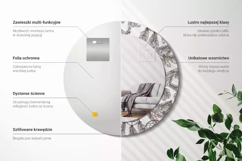 Espelho redondo decorativo Apanhador de Sonhos