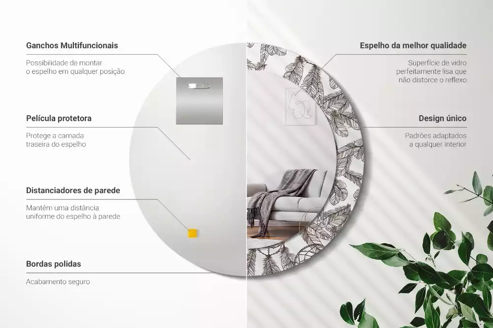 Espelho redondo decorativo Apanhador de Sonhos