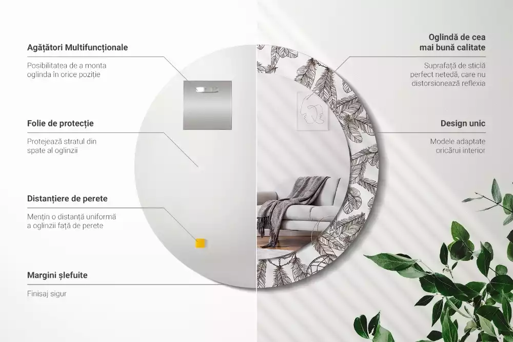 Espelho redondo decorativo Apanhador de Sonhos