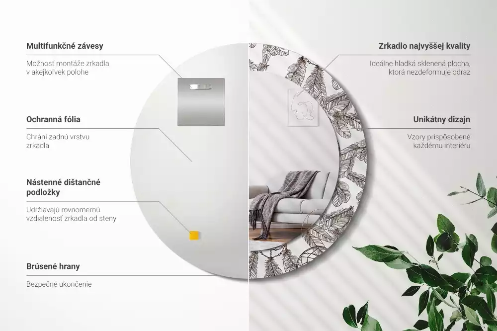 Espelho redondo decorativo Apanhador de Sonhos