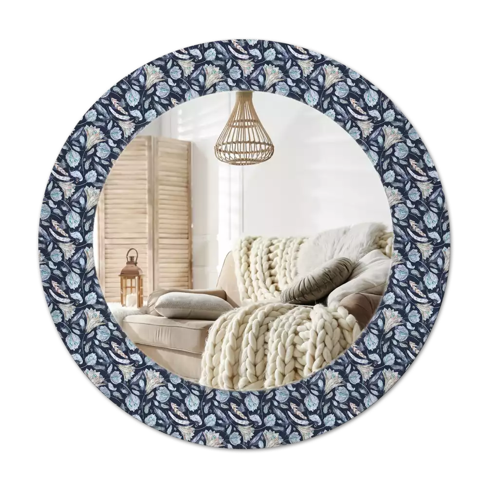 Espelho redondo decorativo Padrão Boho