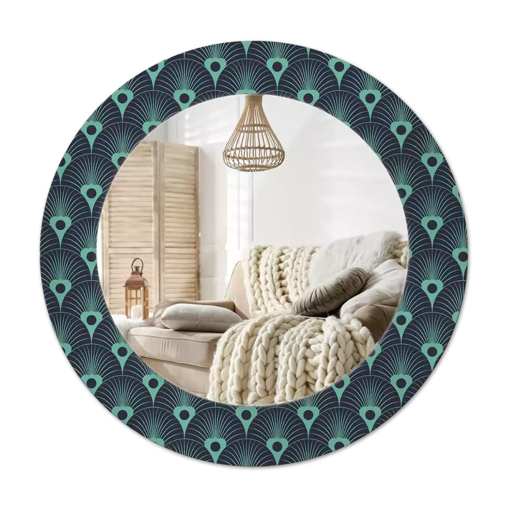 Espelho decorativo redondo Padrão floral