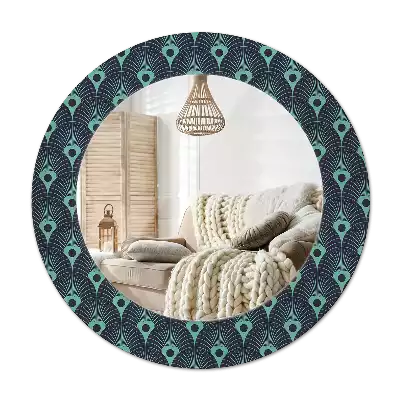 Espelho decorativo redondo Padrão floral
