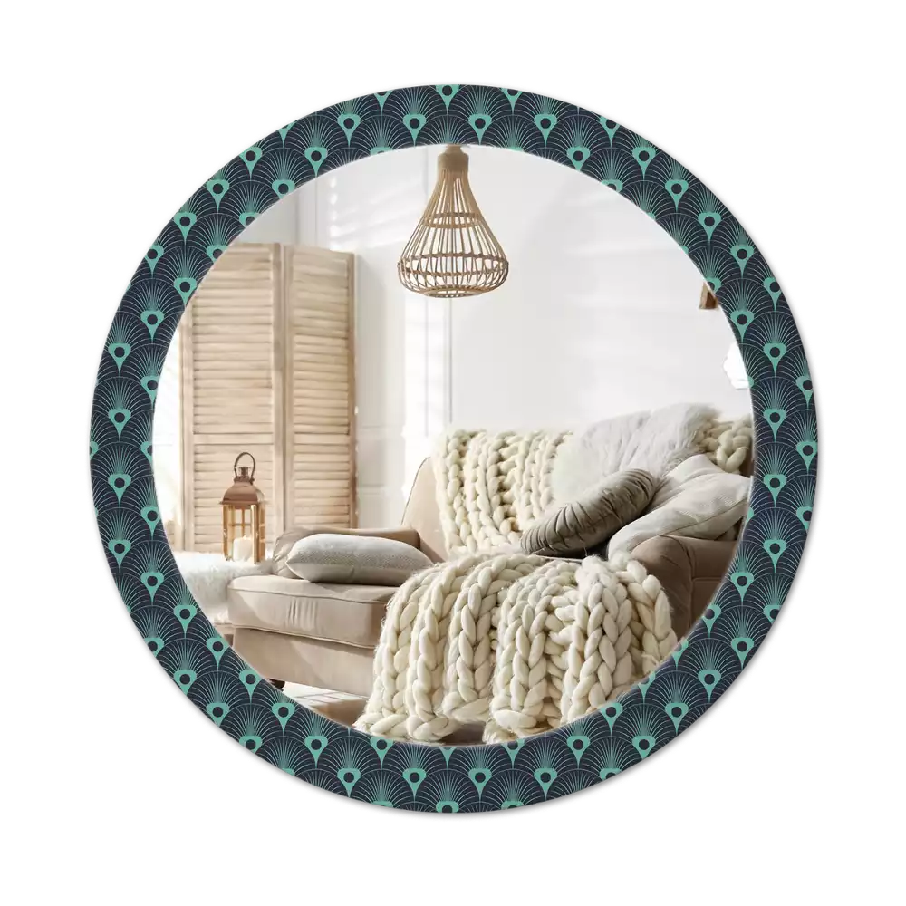 Espelho decorativo redondo Padrão floral